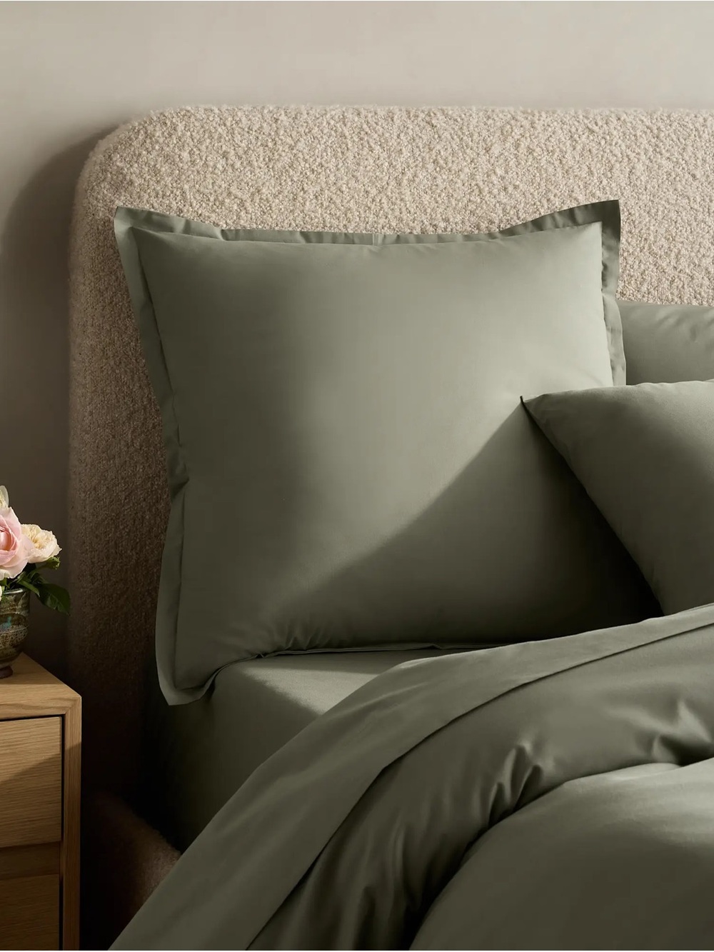 NEW! Organic Crisp Percale Euro Pillow Sham in Sage Green